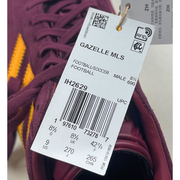 adidas Gazelle Portland Timbers MLS Men 9 Maroon Shoes Archive Collection IH2629 - Picture 10 of 10